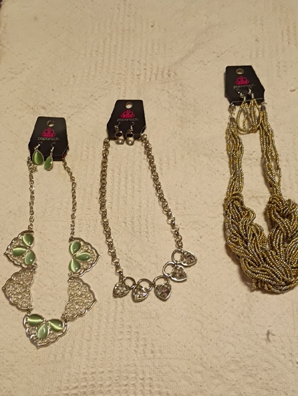Three Sets Of Paparazzi New Jewelry